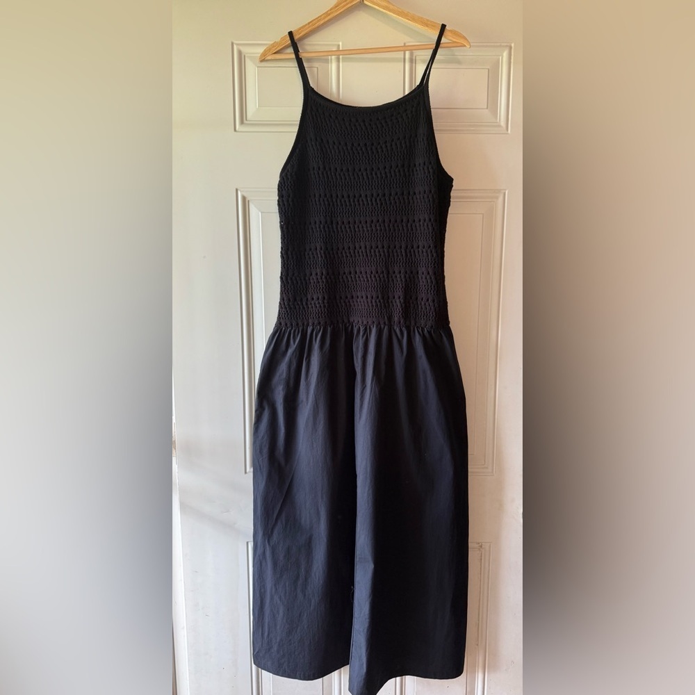 Universal Thread Black Crochet Knit Top Cotton Maxi Sun Dress
